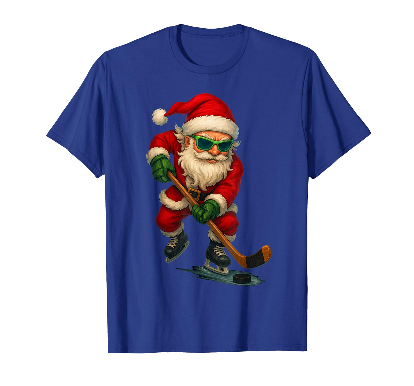Santa Ice Hockey Player Christmas Xmas Boys Men Boys Funny T-Shirt