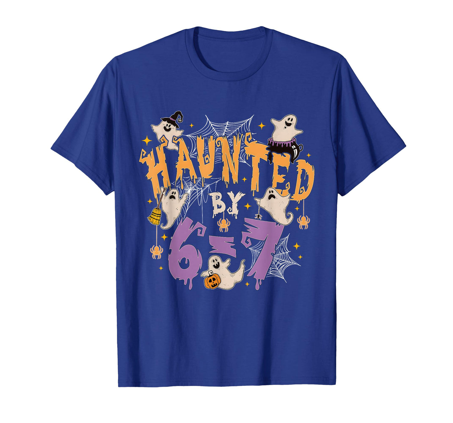 Haunted by 67 - Funny Ghost and Pumpkin Halloween Costume T-Shirt