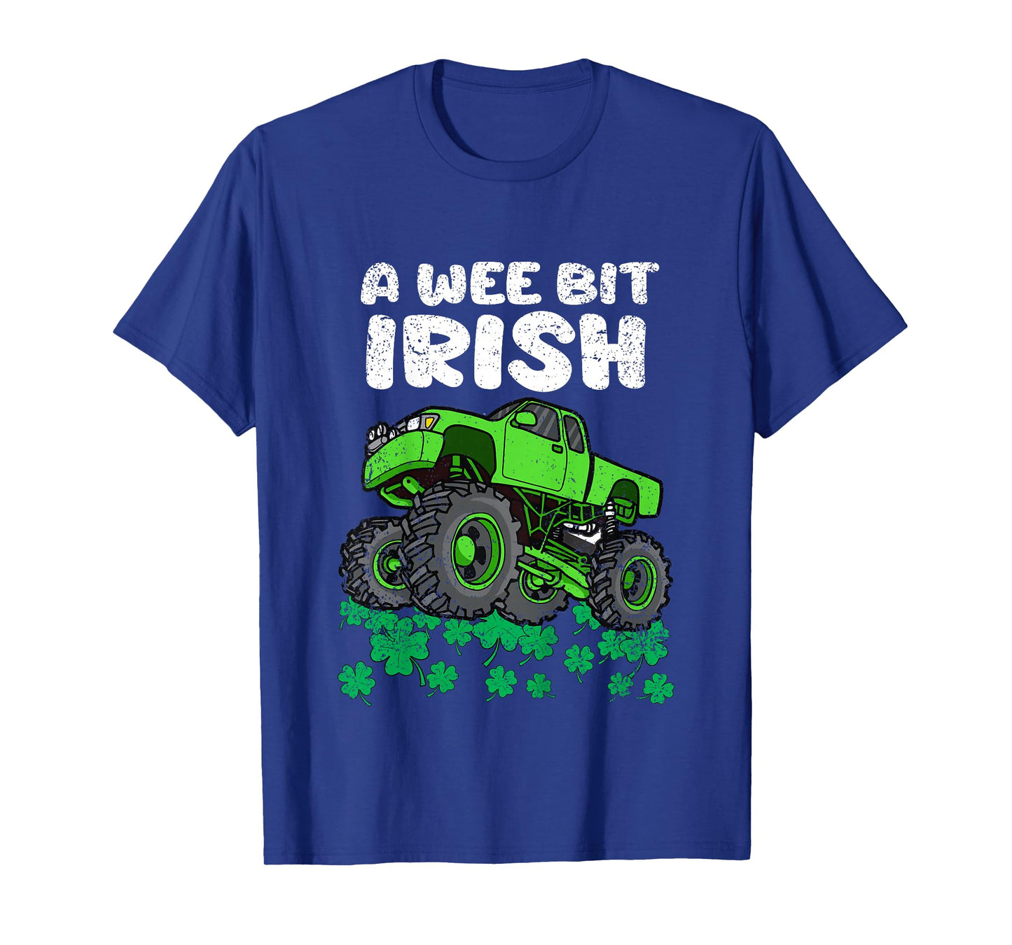 Kids St Patricks Day Boys Kids A Wee Bit Irish Monster Truck T-Shirt