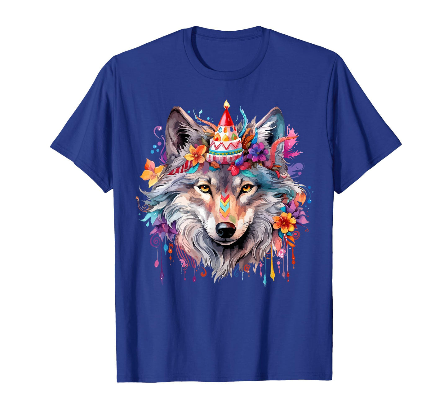 Birthday Wolf Portrait Party Wolves Lover Cute Girls Themed T-Shirt