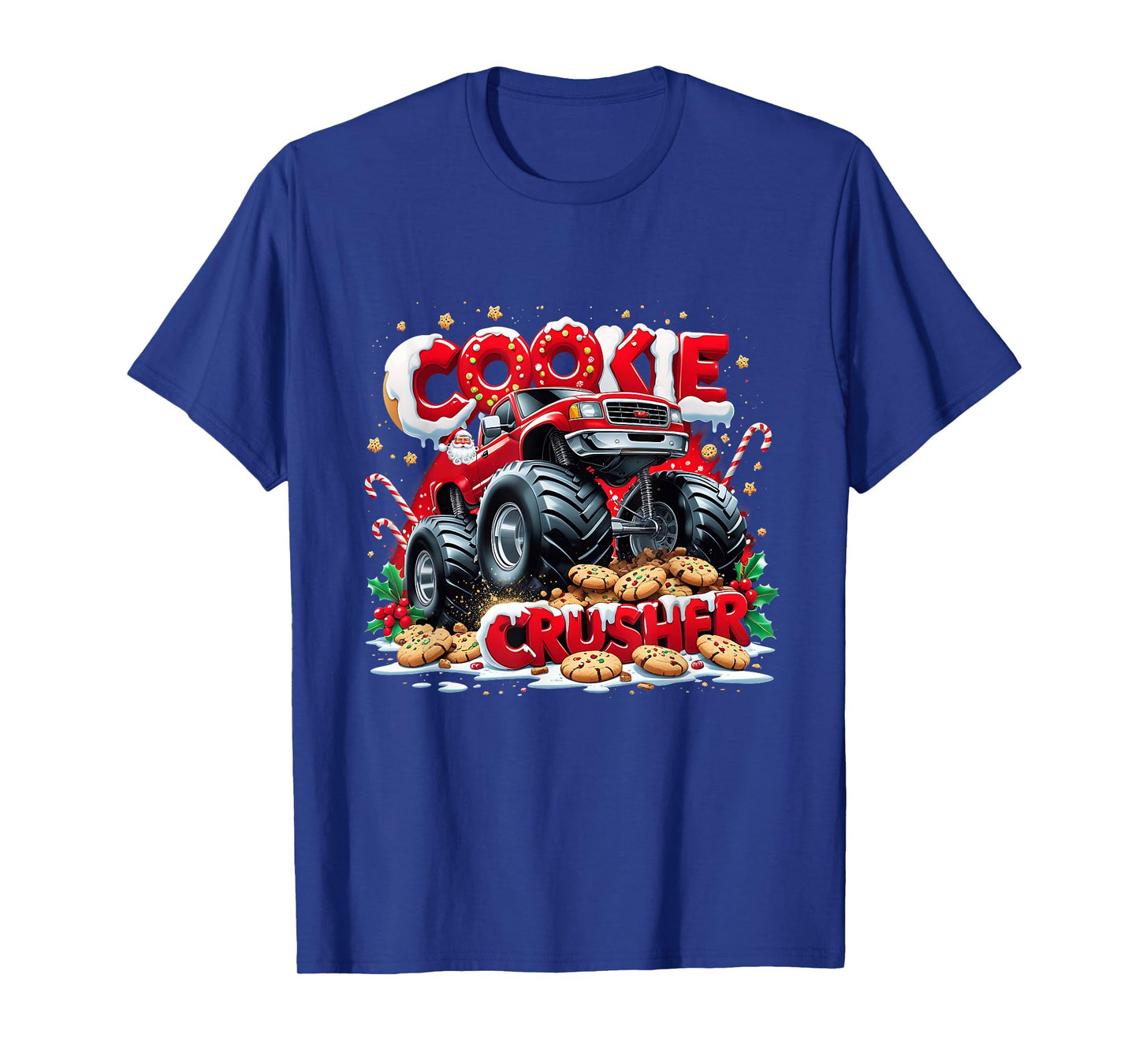 Cookie Crusher Funny Monster Truck Christmas Design T-Shirt