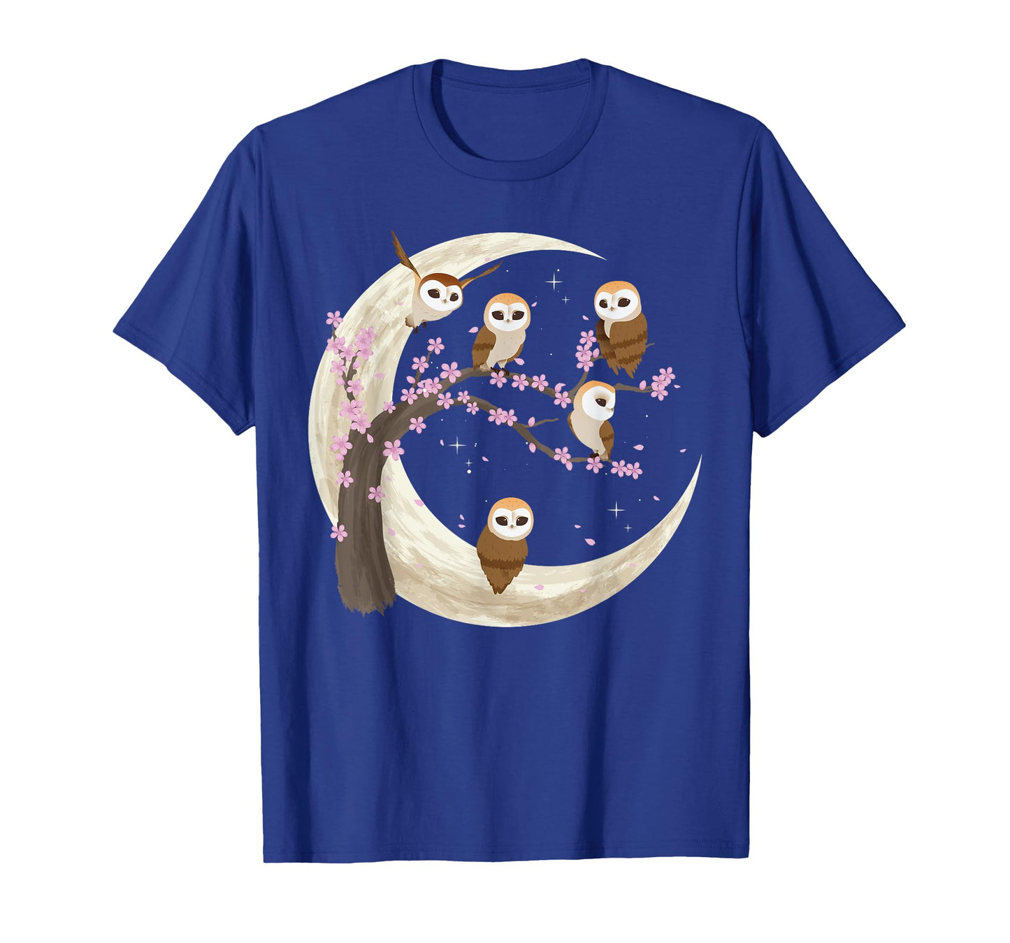 Owls Moon Shirt Japanese Sakura Cherry Blossom Owls Night T-Shirt