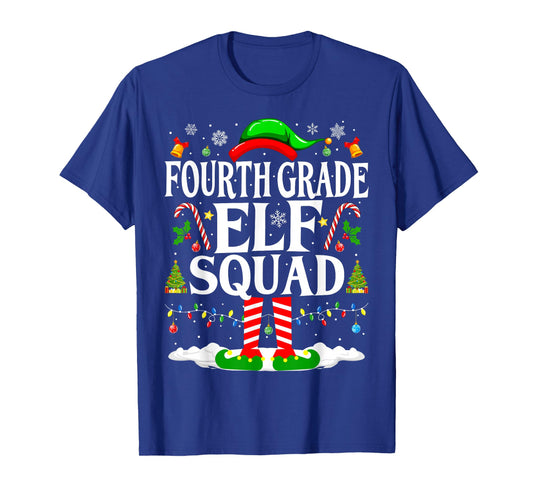 4th Grade Elf Squad Xmas Funny Christmas Fourth Grade Elf T-Shirt