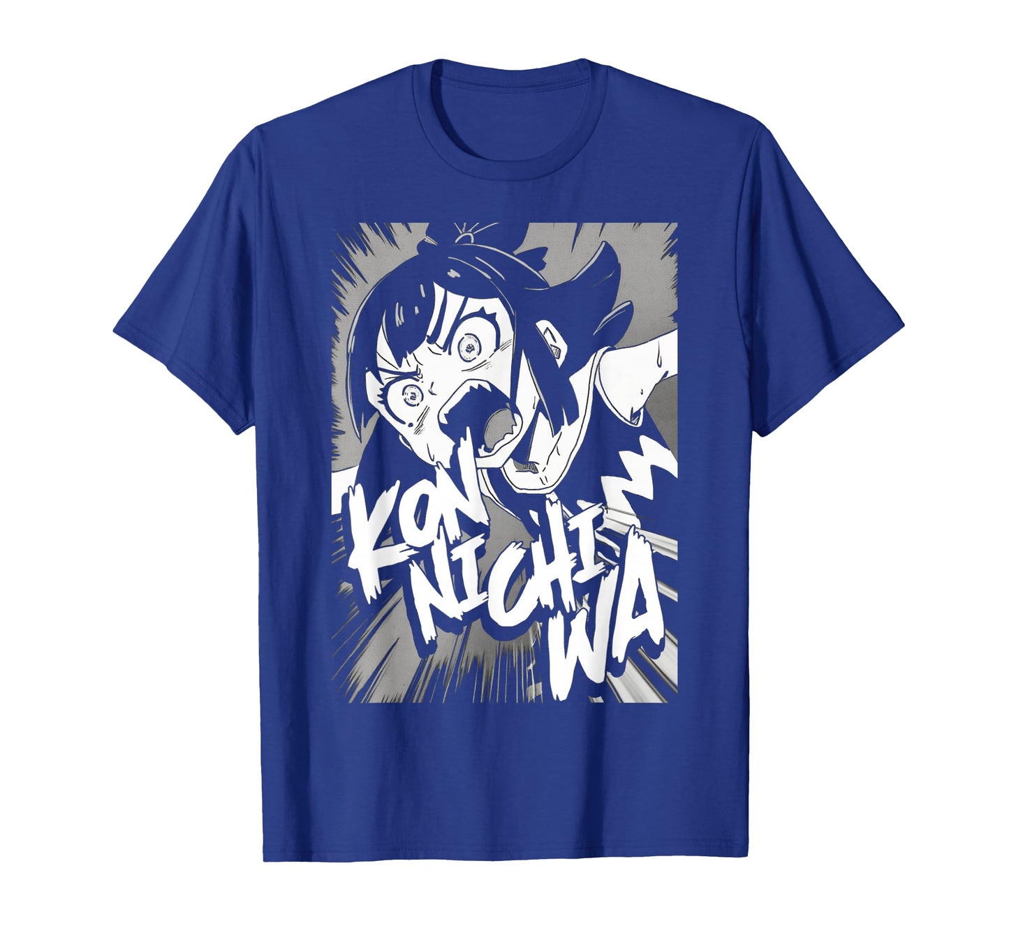 Konnichiwa こんにちは Japanese Punk Goth Grunge Anime Manga Panel T-Shirt