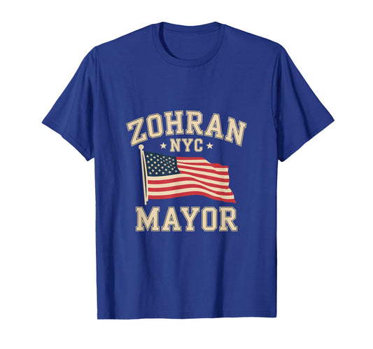 Zohran NYC Mayor US Flag Patriot Pride Mamdani T-Shirt