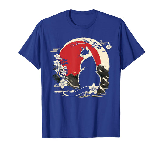 Kawaii Cat Anime Japanese Retro Men Women Kids Funny Cat T-Shirt