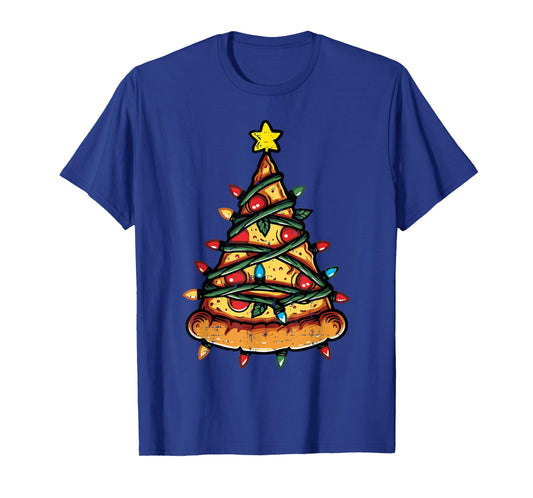 Christmas Pizza Xmas Tree Funny Xmas Food Men Women Kids T-Shirt