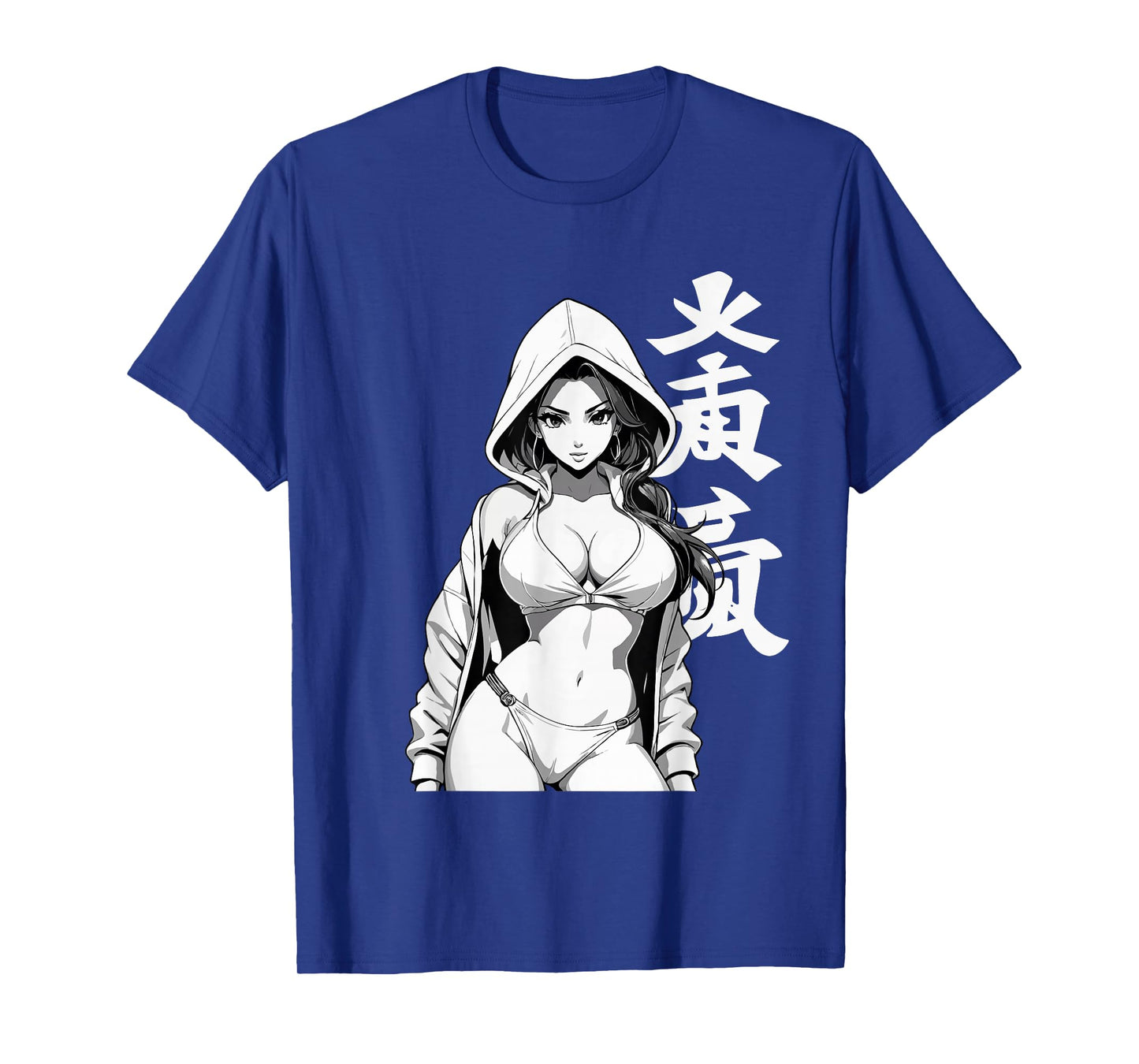 Sexy Waifu Sport Anime Girl Japanese in Black White Art T-Shirt