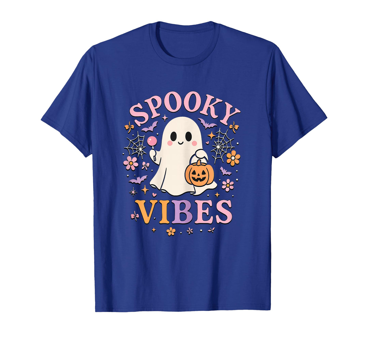 Spooky Vibes Cute Ghost Halloween for Girls Trick or Treat T-Shirt