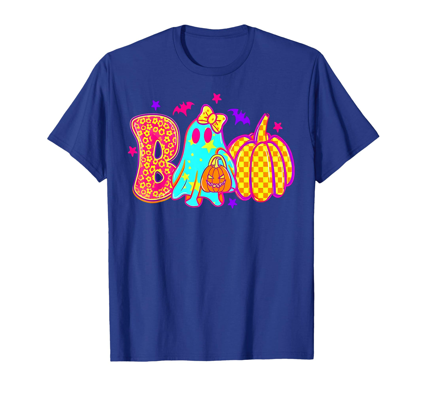 Coquette Bow Boo Ghost Halloween Pumpkin Spooky Season Women T-Shirt