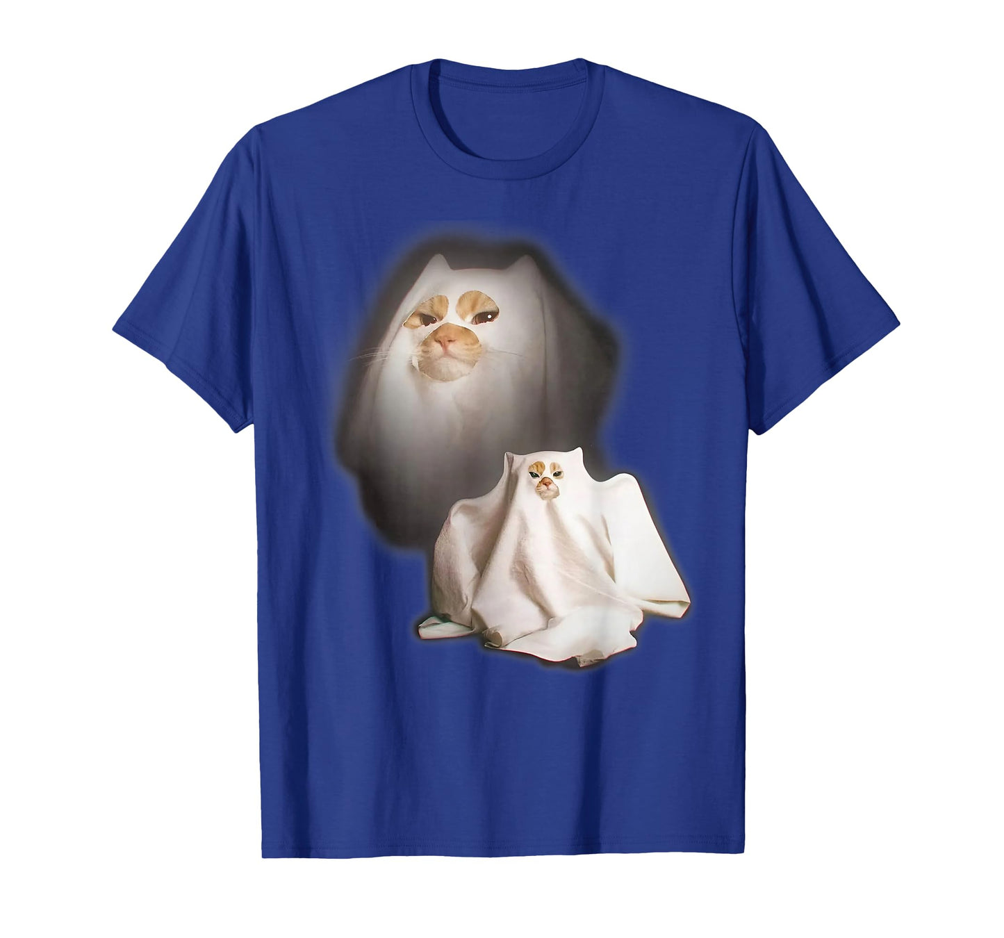 Ghost Cat Meme Funny Halloween Men Women Kids T-Shirt