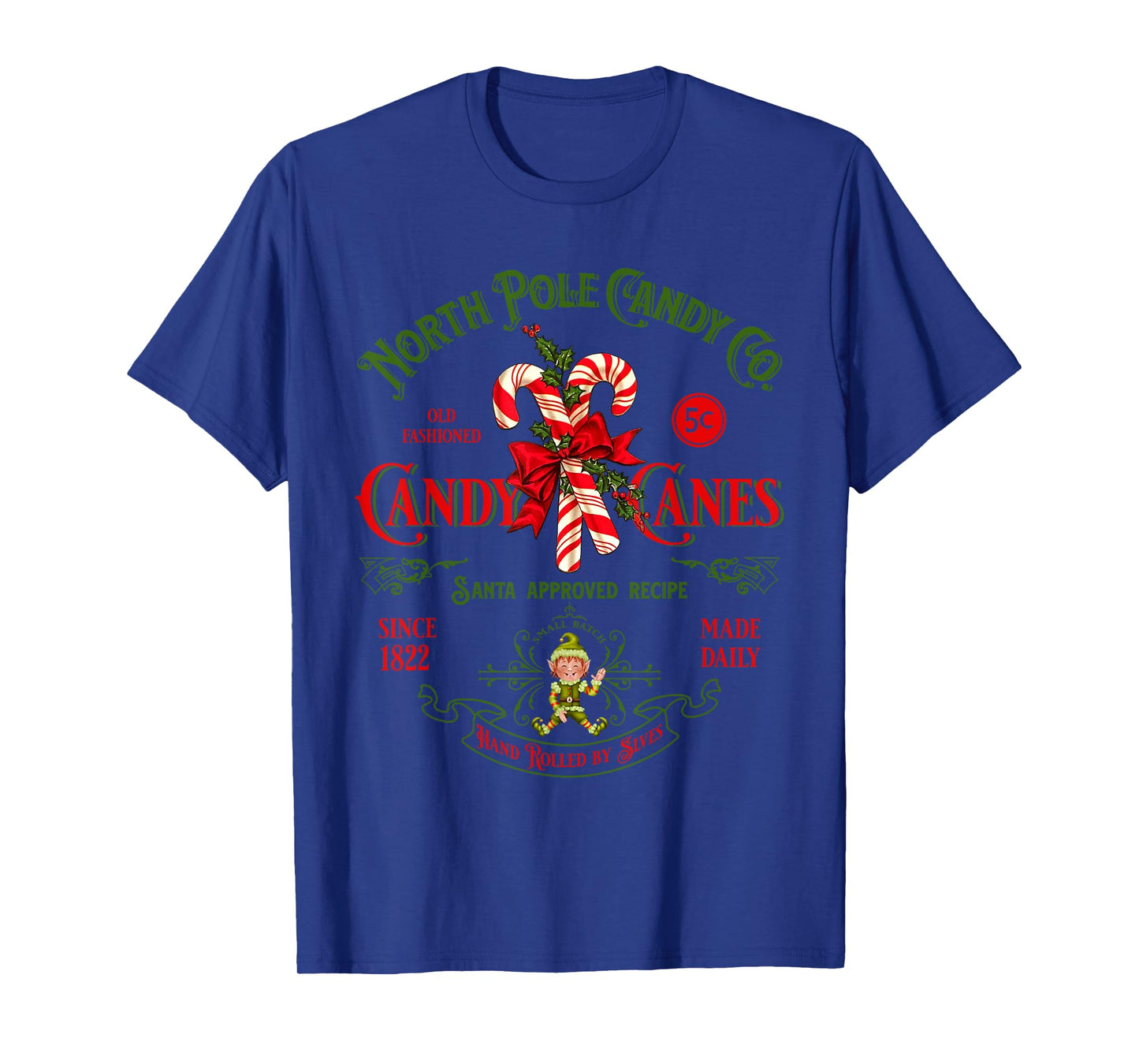 Vintage Funny Christmas Candy Cane North Poles Xmas Costume T-Shirt
