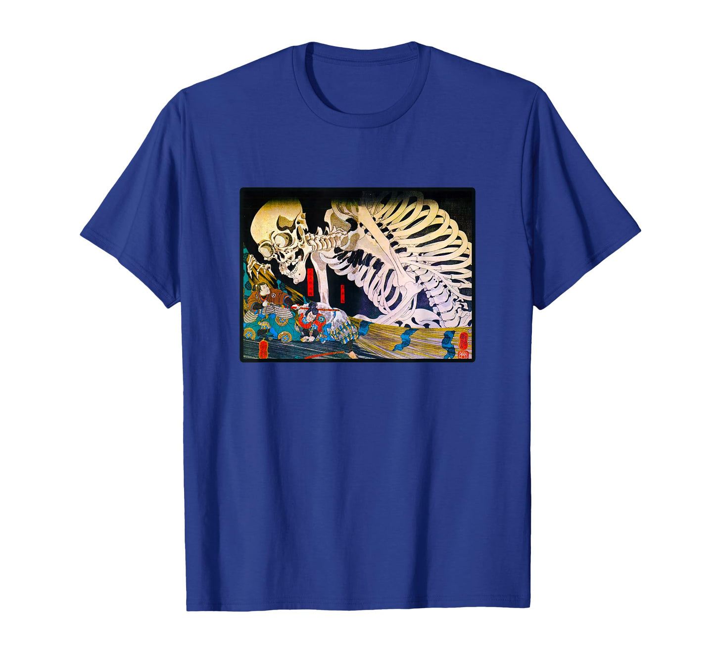 Vintage Art Prints Skeleton Ukiyo-e Japanese Woodblock Art T-Shirt