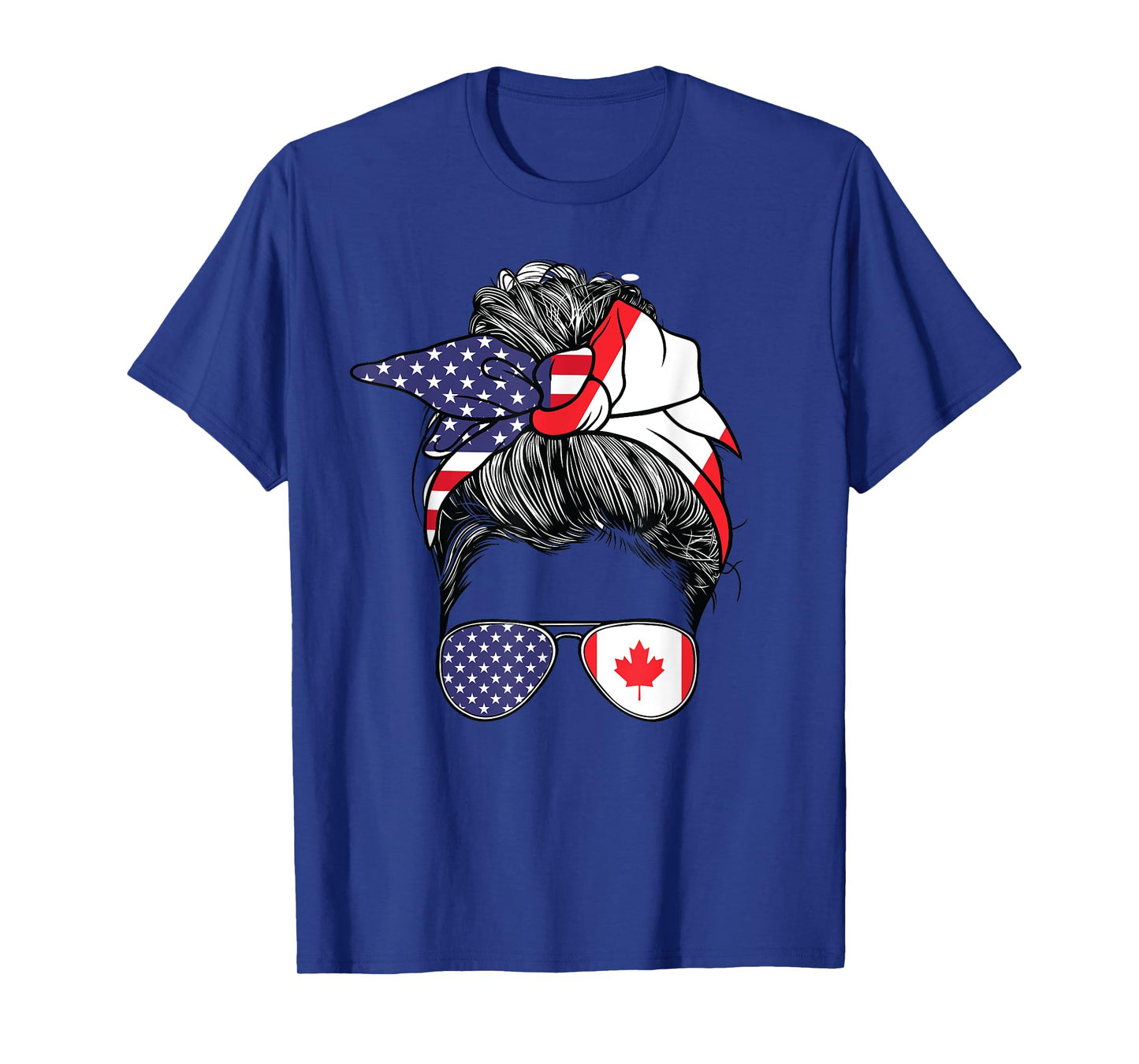Canadian Women Girl USA Heritage American Canada Flag T-Shirt