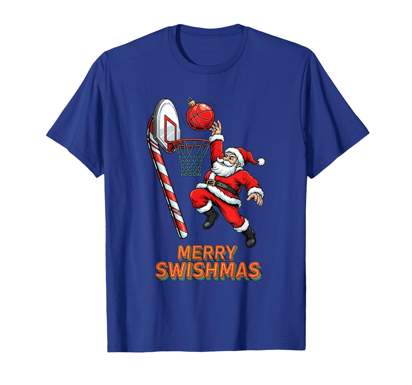 Santa Dunking Tshirt Merry Swishmas Basketball Christmas T-Shirt