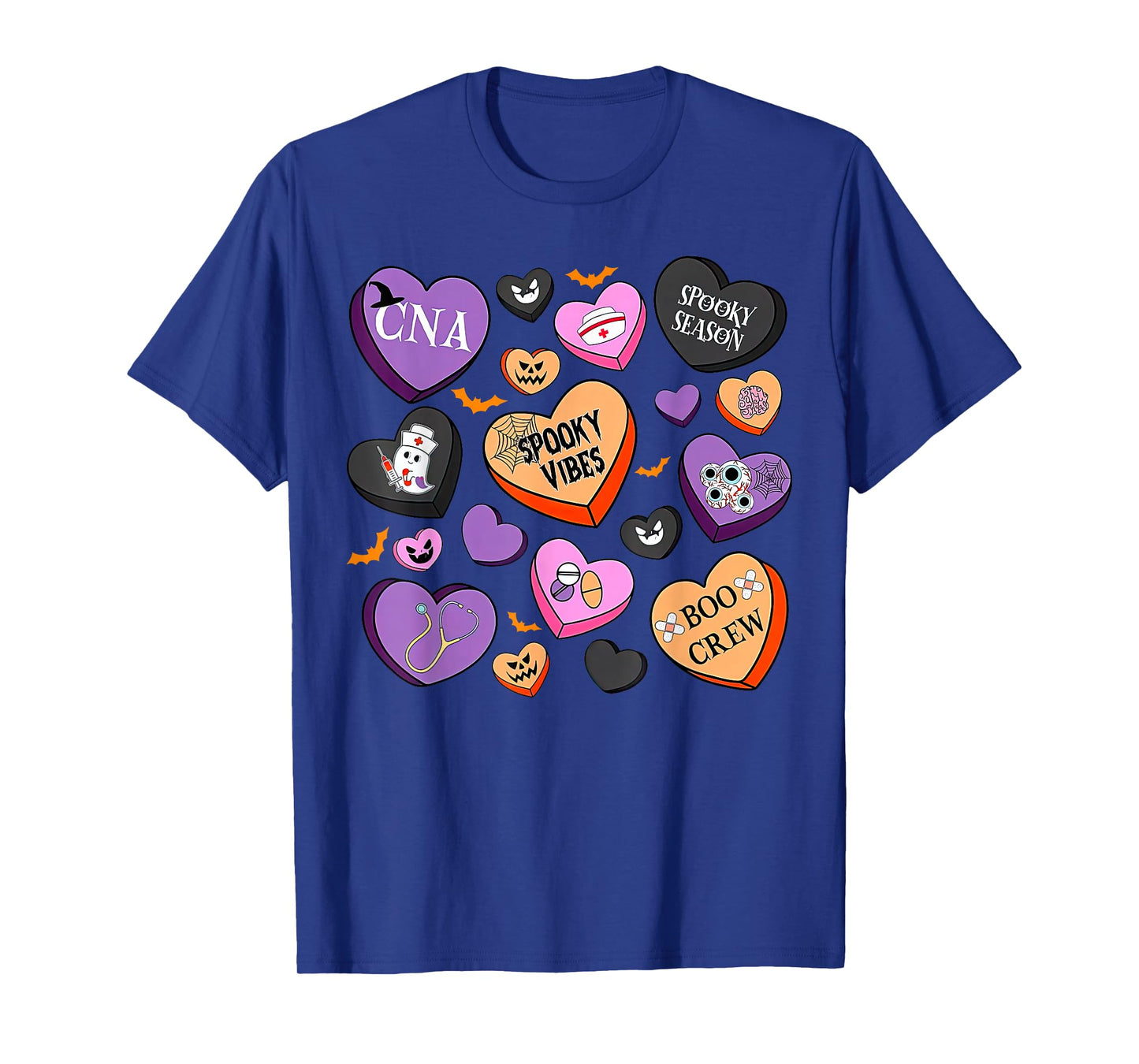 Halloween CNA Nurse Hearts Candy Certified Nursing Assistant T-Shirt