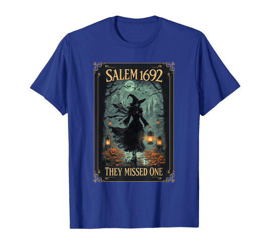 Salem 1692 They Missed One Halloween Witch Tarot Card Women T-Shirt