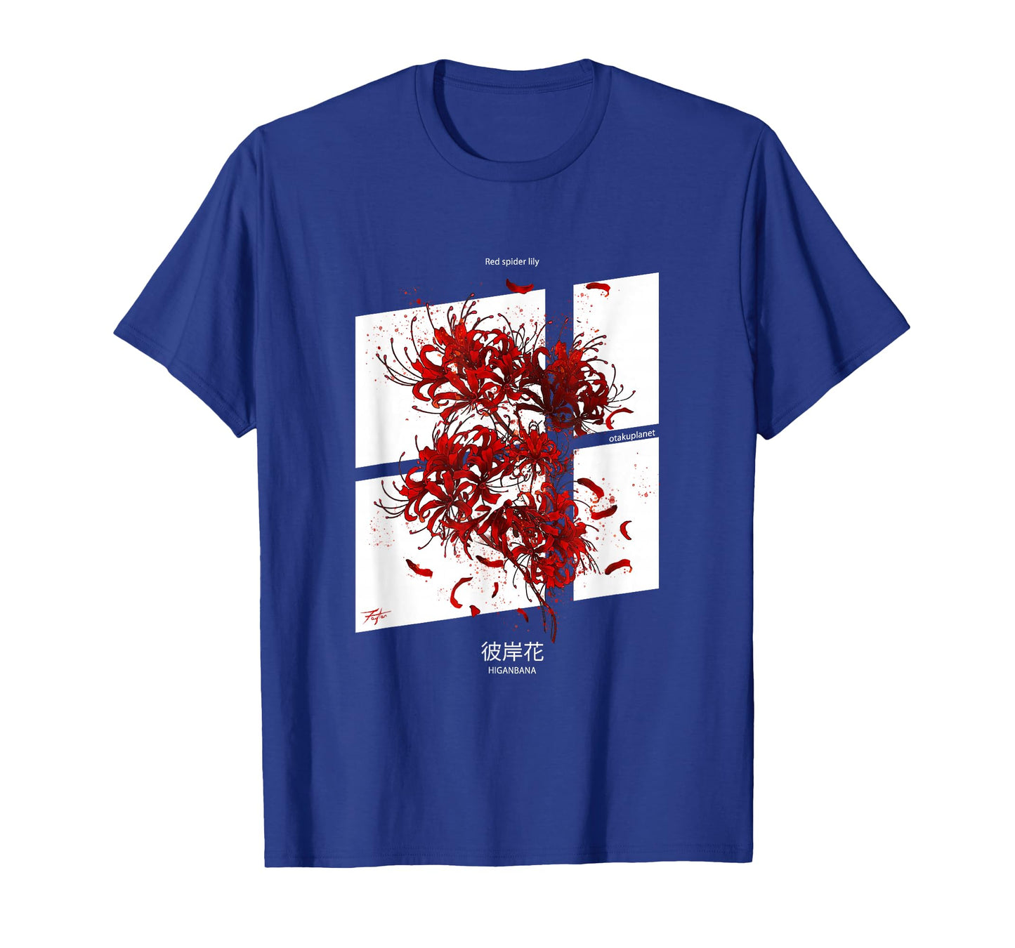 Higanbana or Red Spider Lily in Angular Grunge Anime T-Shirt
