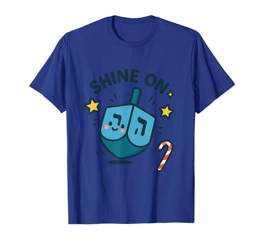 Shine On Dreidel Cute Hanukkah Holiday Design T-Shirt