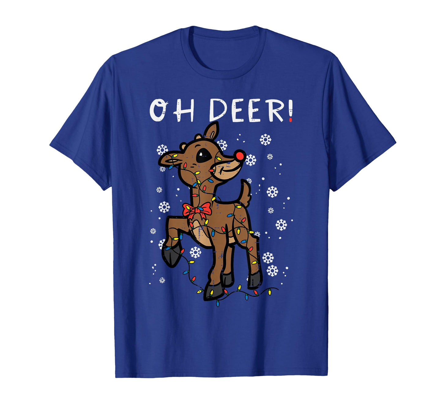 Christmas Reindeer Oh Deer Cute Xmas Boys Girls Kids Women T-Shirt