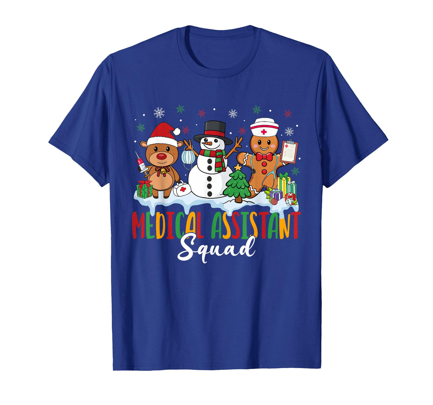 Medical Assistant Squad Reindeer Gingerbread Christmas T-Shirt
