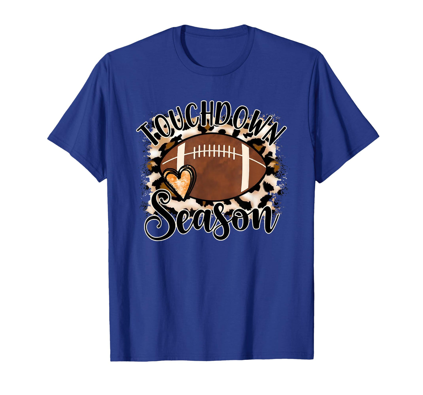 Retro Touchdown Season Leopard Game Day Football Mom Women T-Shirt