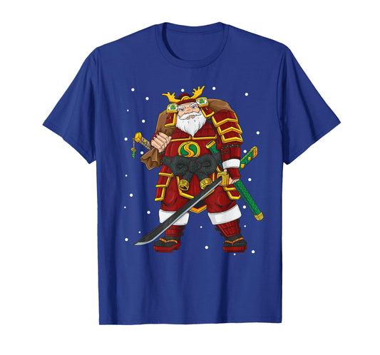 Funny Japanese Samurai Santa Claus Christmas T-Shirt