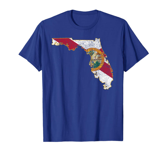 Florida Shirt: State T-Shirt with Florida Shape Flag T-Shirt