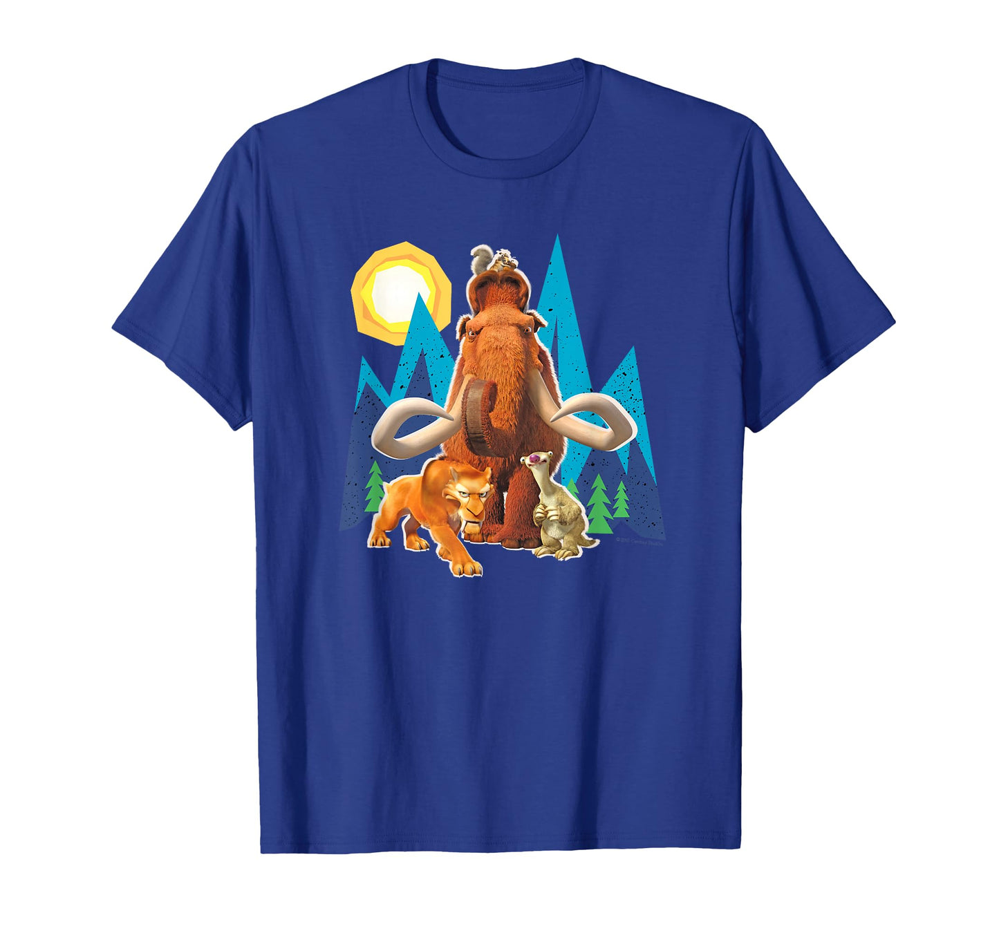 Ice Age Manfred Diego Sid and Scrat Cutout Mountains T-Shirt