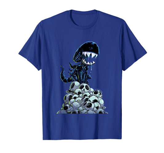 Aliens Xenomorph In Skull Mountain Big Chest Chibi Poster T-Shirt