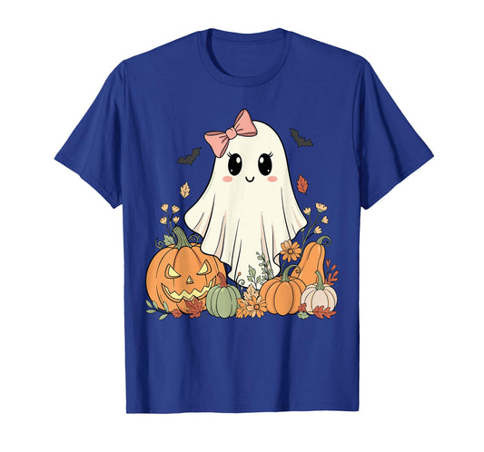Ghost with Pumpkins Vintage Halloween Autumn T-Shirt