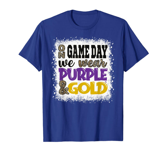 On Gameday Football We Wear Purple and Gold Game Day T-Shirt