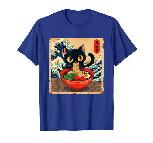 Cat Anime Kawaii Cat Ramen Japanese Funny Graphic Tees T-Shirt