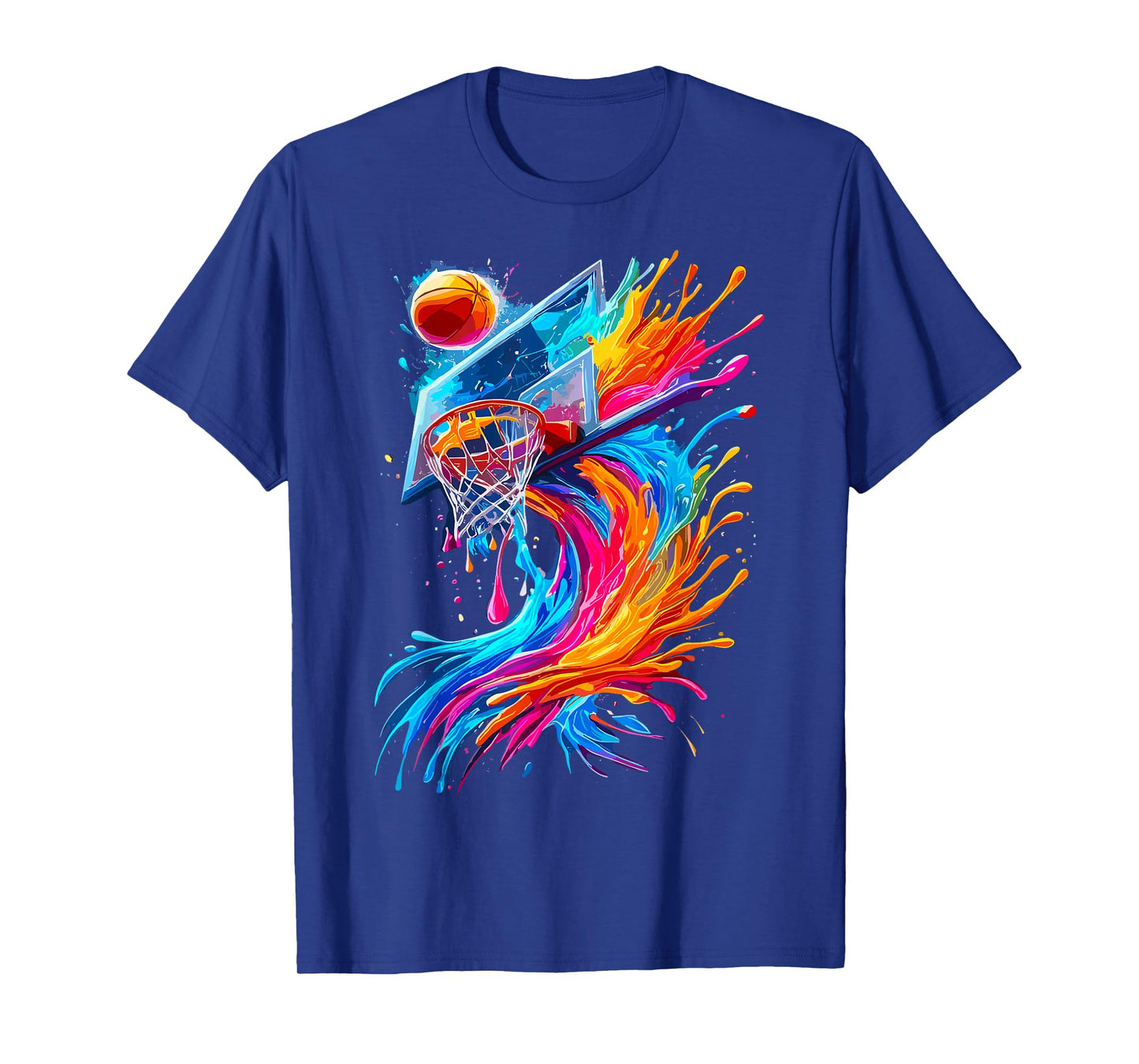 Colorful Basketball Hoop Splash T-Shirt