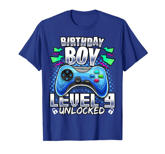 Level 9 Unlocked Video Game 9th Birthday Gamer Gift Boys T-Shirt