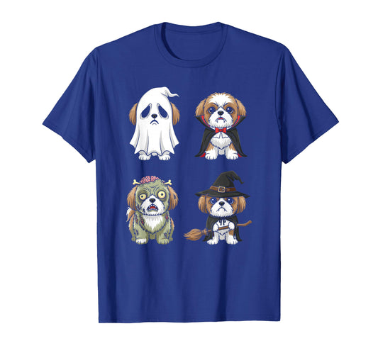 Halloween Dog Costumes Graphic Ghost Vampire Zombie Witch T-Shirt