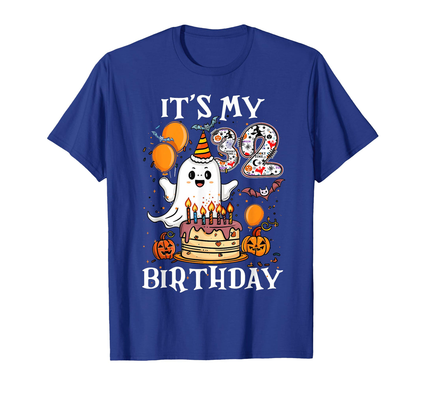 Boo It's My 32nd Birthday Halloween Ghost 32 Years Old B-day T-Shirt