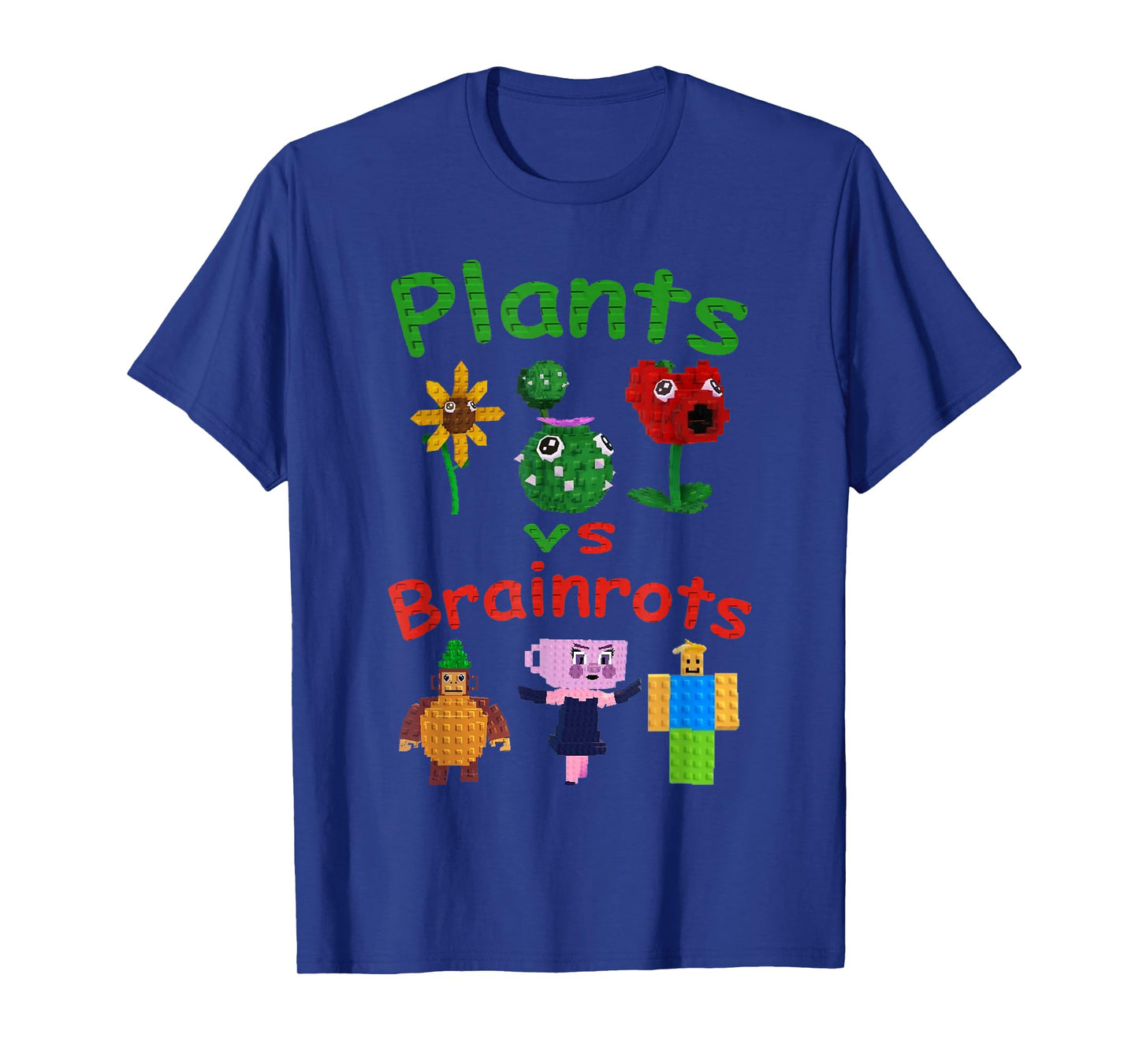 Plants Vs Brainrots Funny Gamer Kids Boys Girls T-Shirt