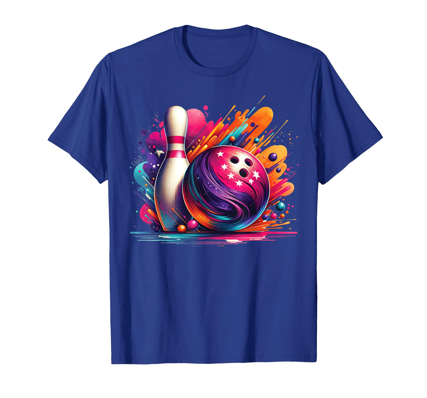 Colorful Bowling Game Day Cute Bowling Colorsplash Ball T-Shirt