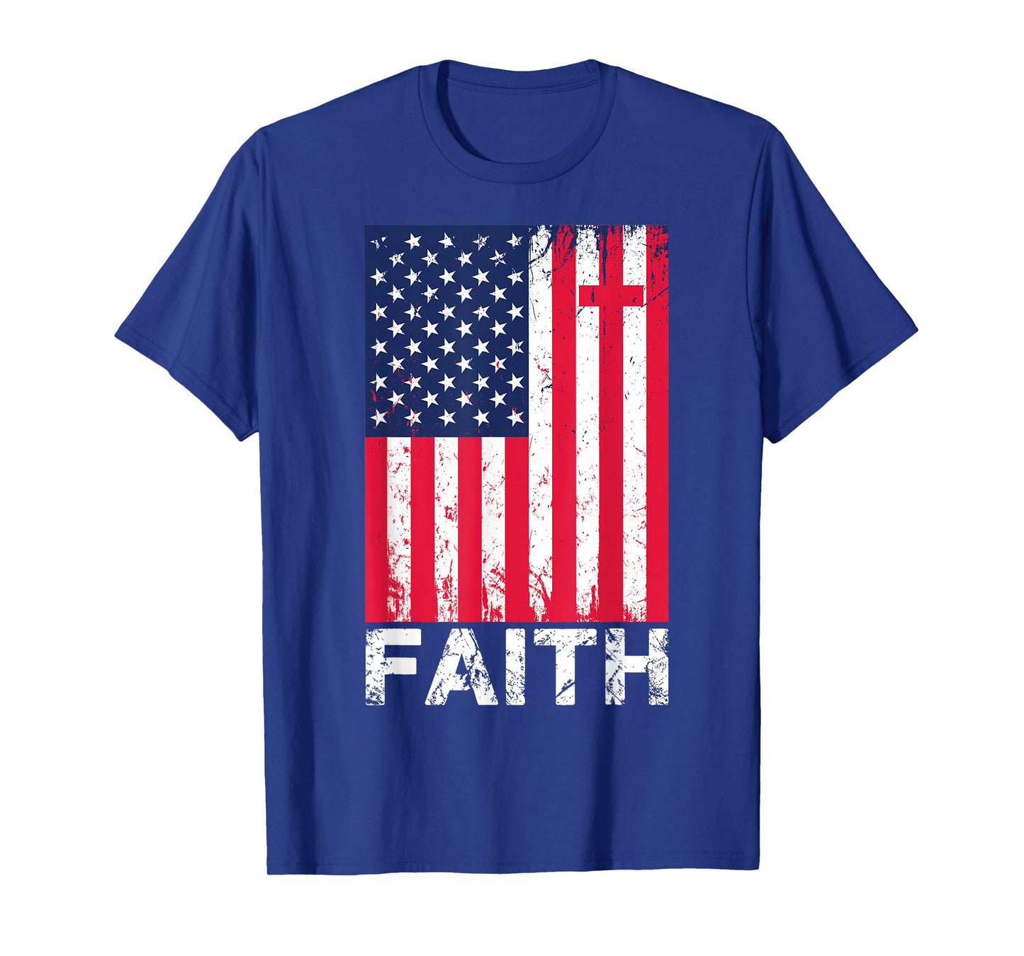 Patriotic Christian Faith Love Jesus American Flag Cross T-Shirt
