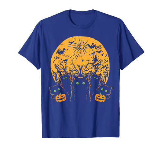 Black Cats Full Moon Halloween Animal Pet Men Women Kids T-Shirt
