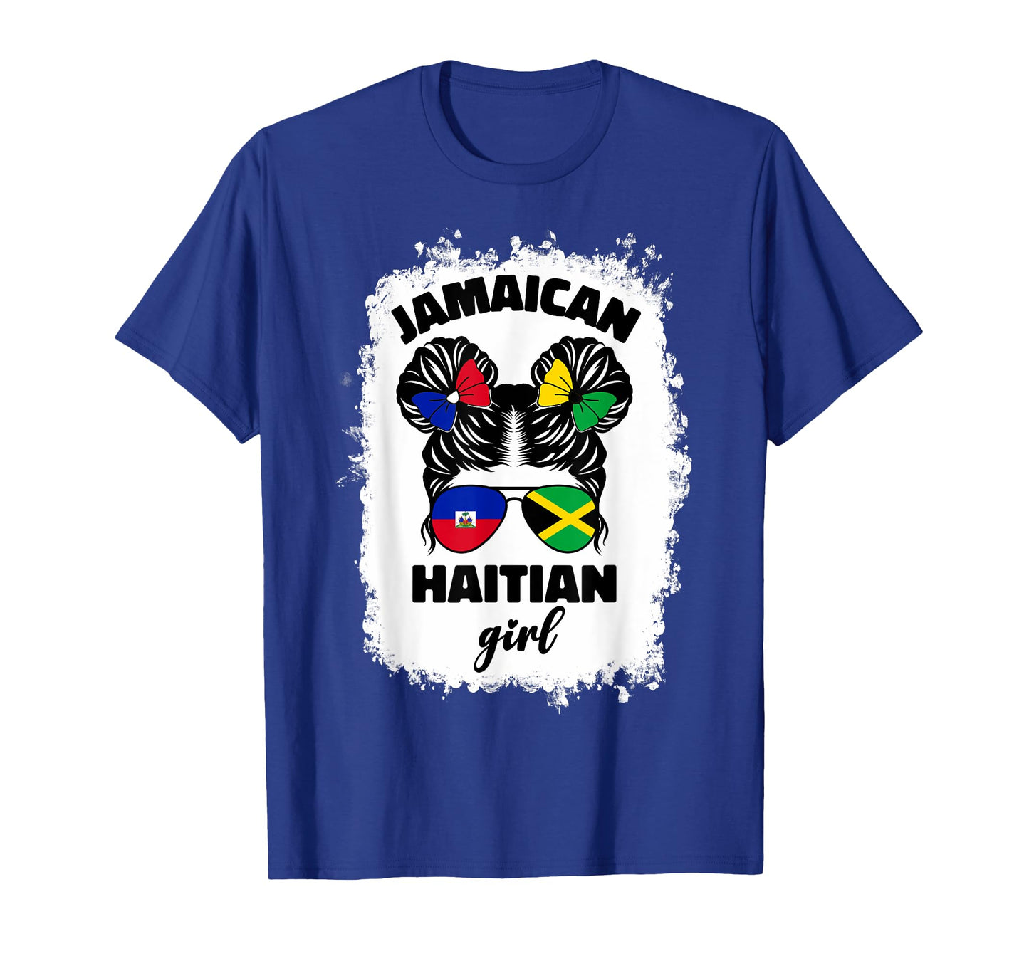 Half Jamaican Haitian Jamaica Flag Haiti Ayiti Kids Girls T-Shirt