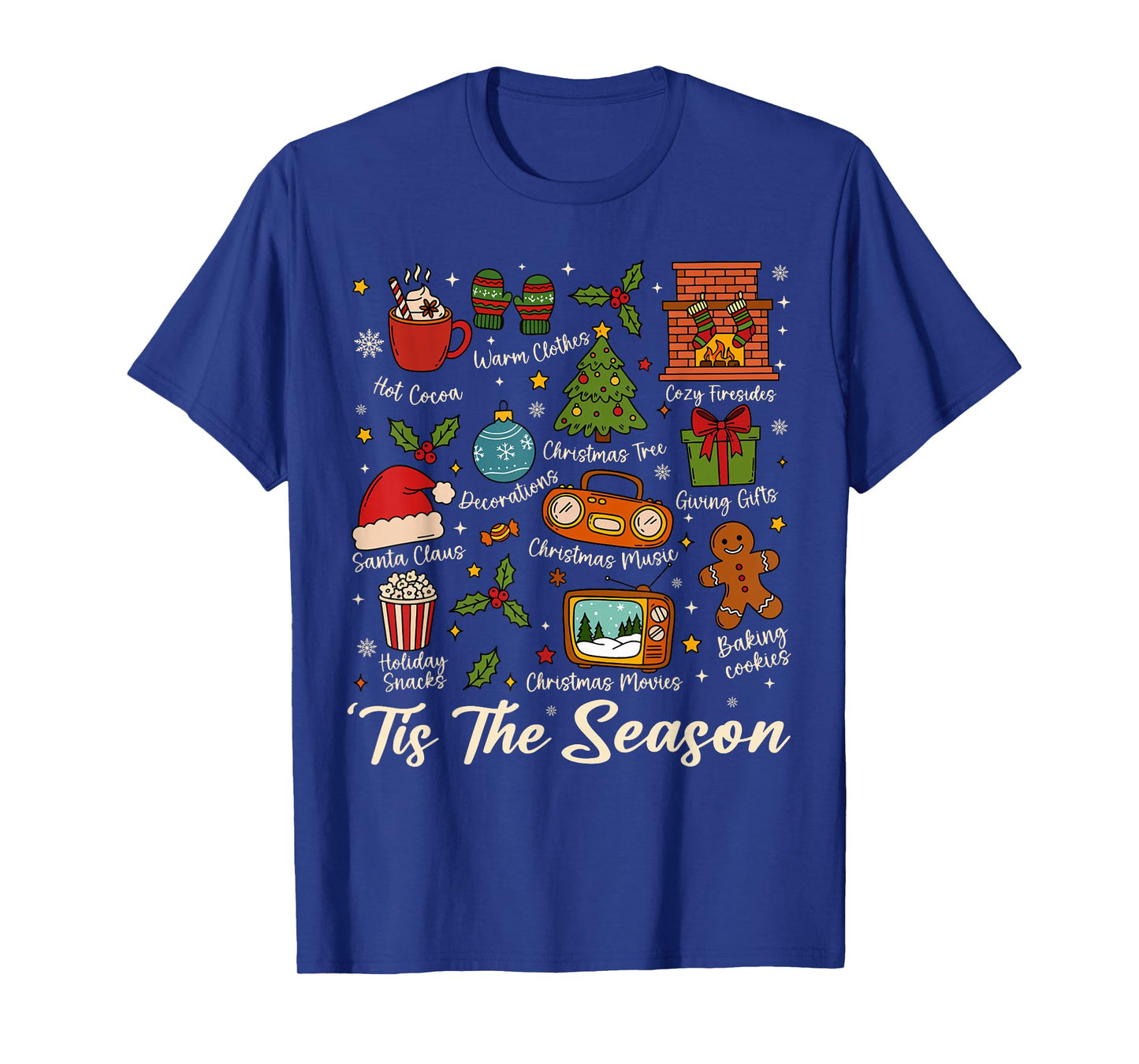 Retro Tis The Season Vintage Christmas Women Men Boys Youth T-Shirt