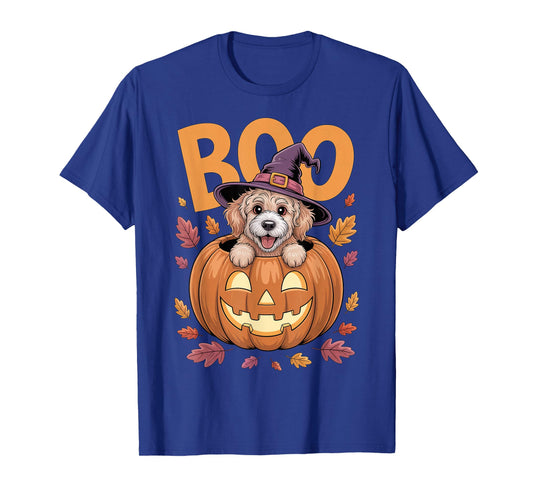 Doodle Costume on Pumpkin Halloween Golden Doodle T-Shirt