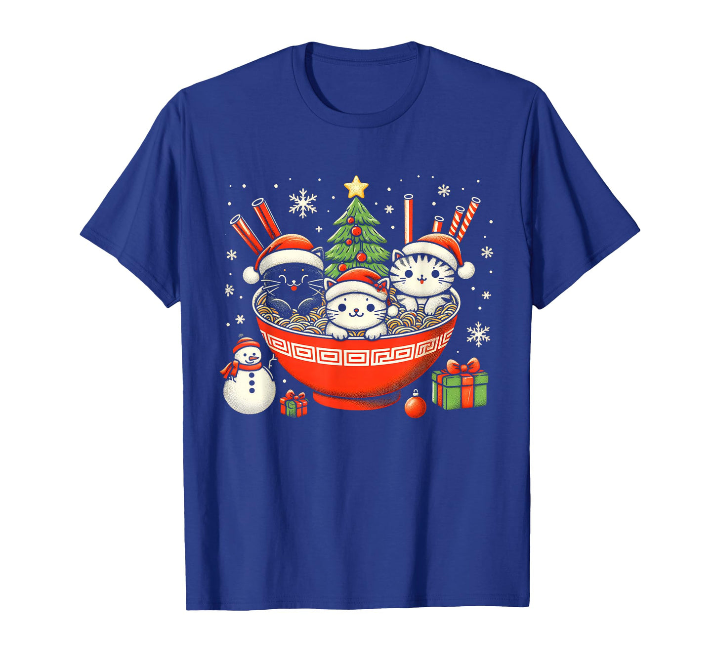 Irish Ramen Cats Cute Anime Christmas for Women Girls Xmas T-Shirt