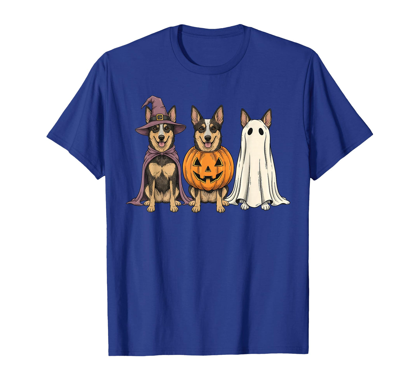 Spooky Ghost Australian Kelpie Pumpkin Halloween Dog Lover T-Shirt