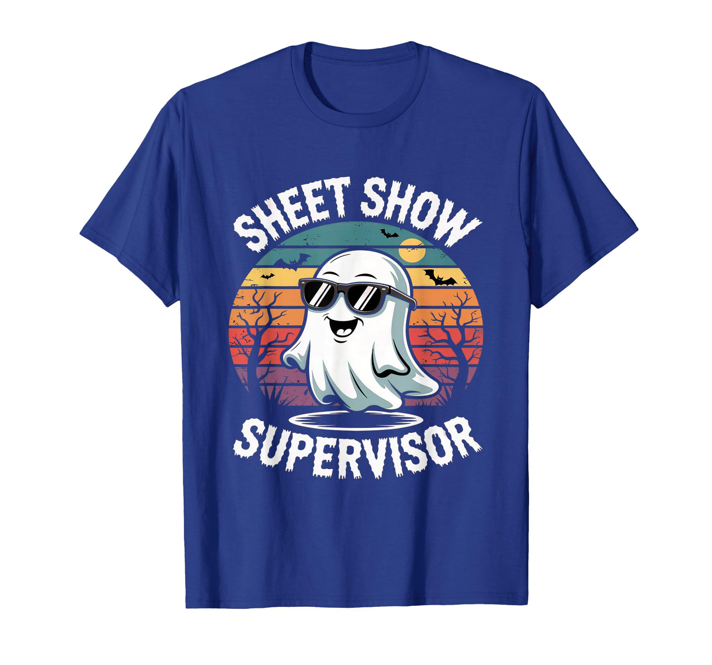 Funny Ghost Sheet Show Supervisor Halloween Costume Design T-Shirt