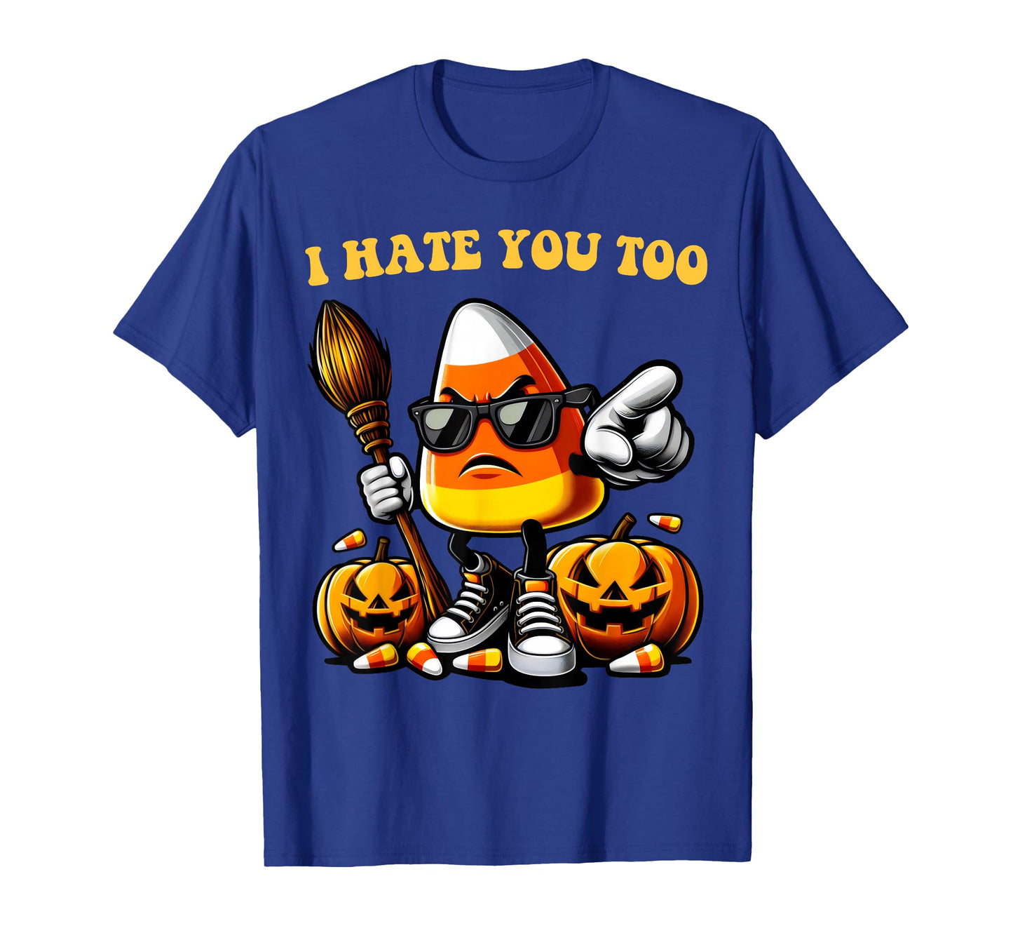 Groovy Team Candy Corn I Hate You Too Funny Halloween Sweets T-Shirt