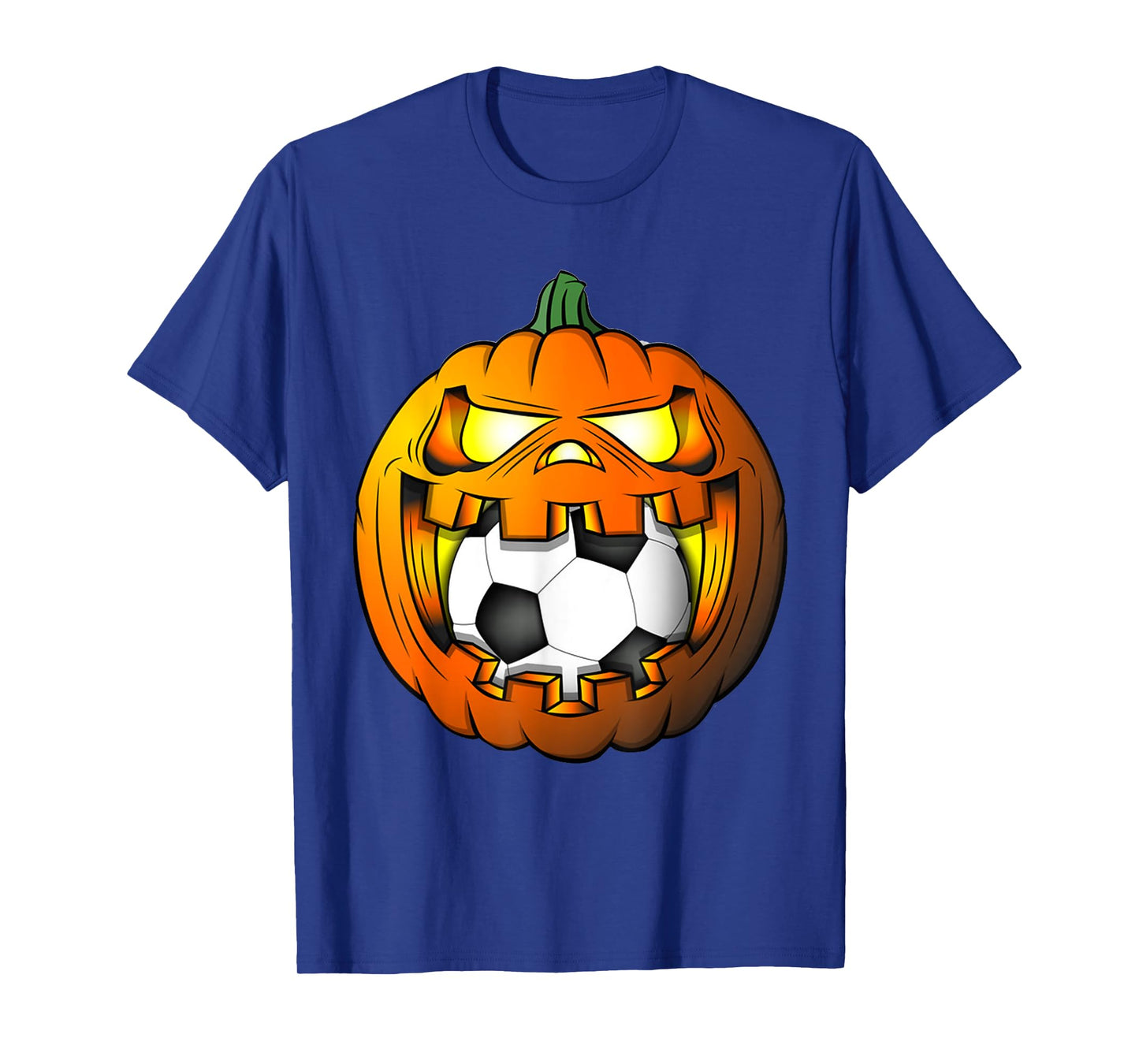 Soccer Player Halloween Pumpkin Skeleton Tees Kids Boys Mens T-Shirt