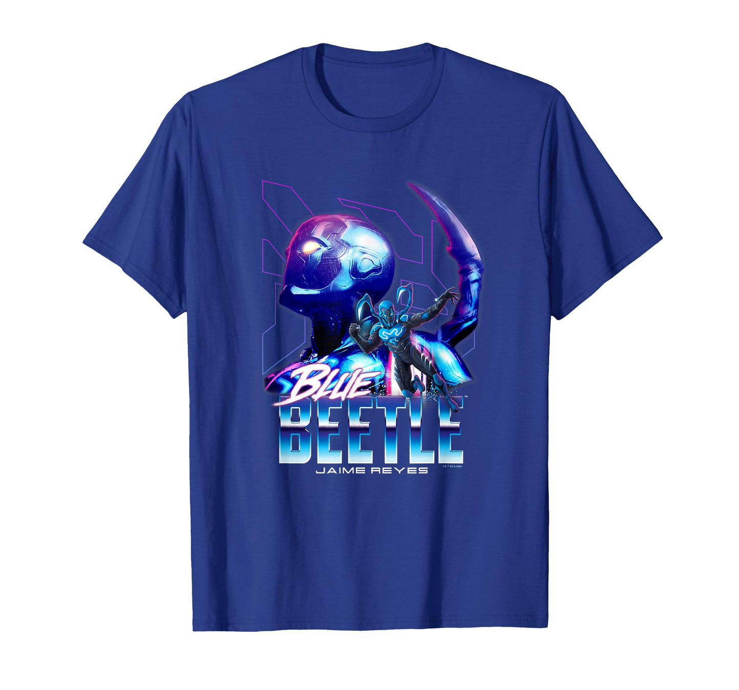 Blue Beetle Jaime Reyes Heroic Neon Outlines Portrait T-Shirt